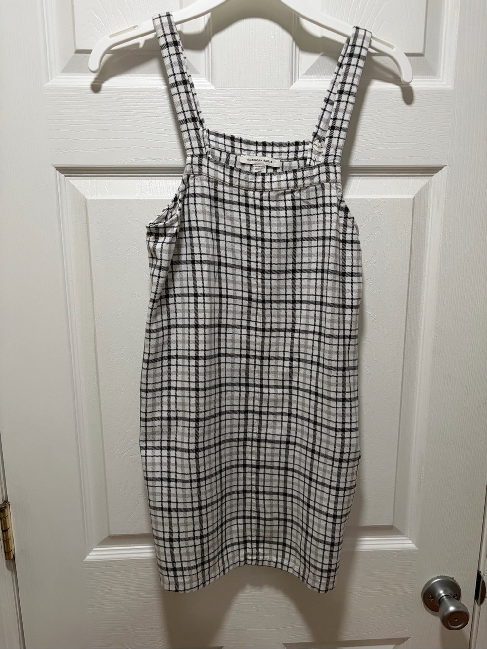 American Eagle Outfitters Black and White Plaid Mini Dress